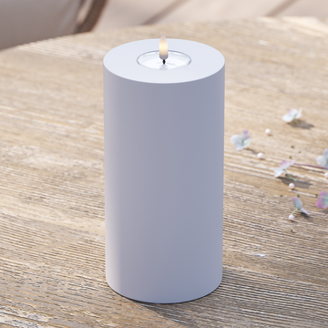 Deluxe Homeart Draußen LED Blockkerzen Ø 10 x 20 cm Verblasst Blau LED Außenleuchte Blockkerzen 2