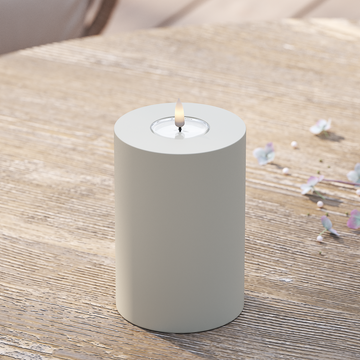 Deluxe Homeart Draußen LED Blockkerzen Ø 10 x 15 cm Sand LED Außenleuchte Blockkerzen 2