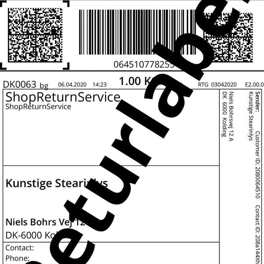 RETURLABEL Kunstige-Stearinlys 1