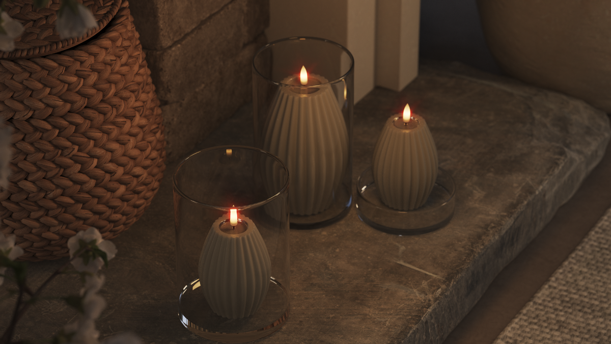 LED-Rillenkerzen mit naturgetreuer LED-Flamme