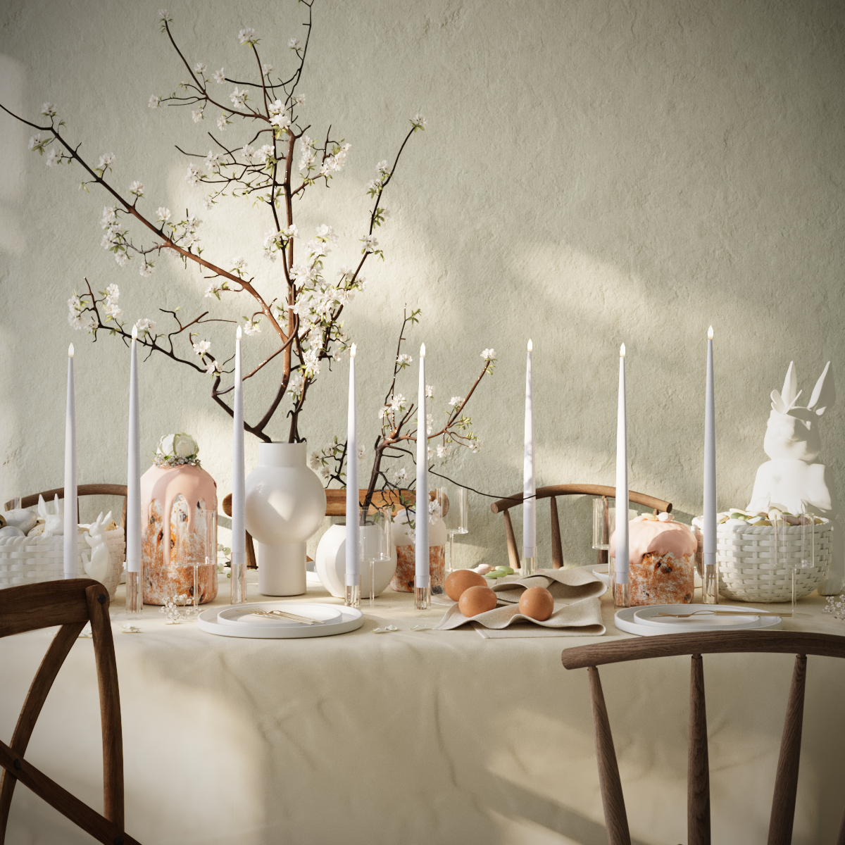 Deluxe Homeart LED Kerzenlicht Mit Lack Paket - Verblasst Blau - 8 Stück 38 cm Kerzenlicht Mit Lack Paket 1