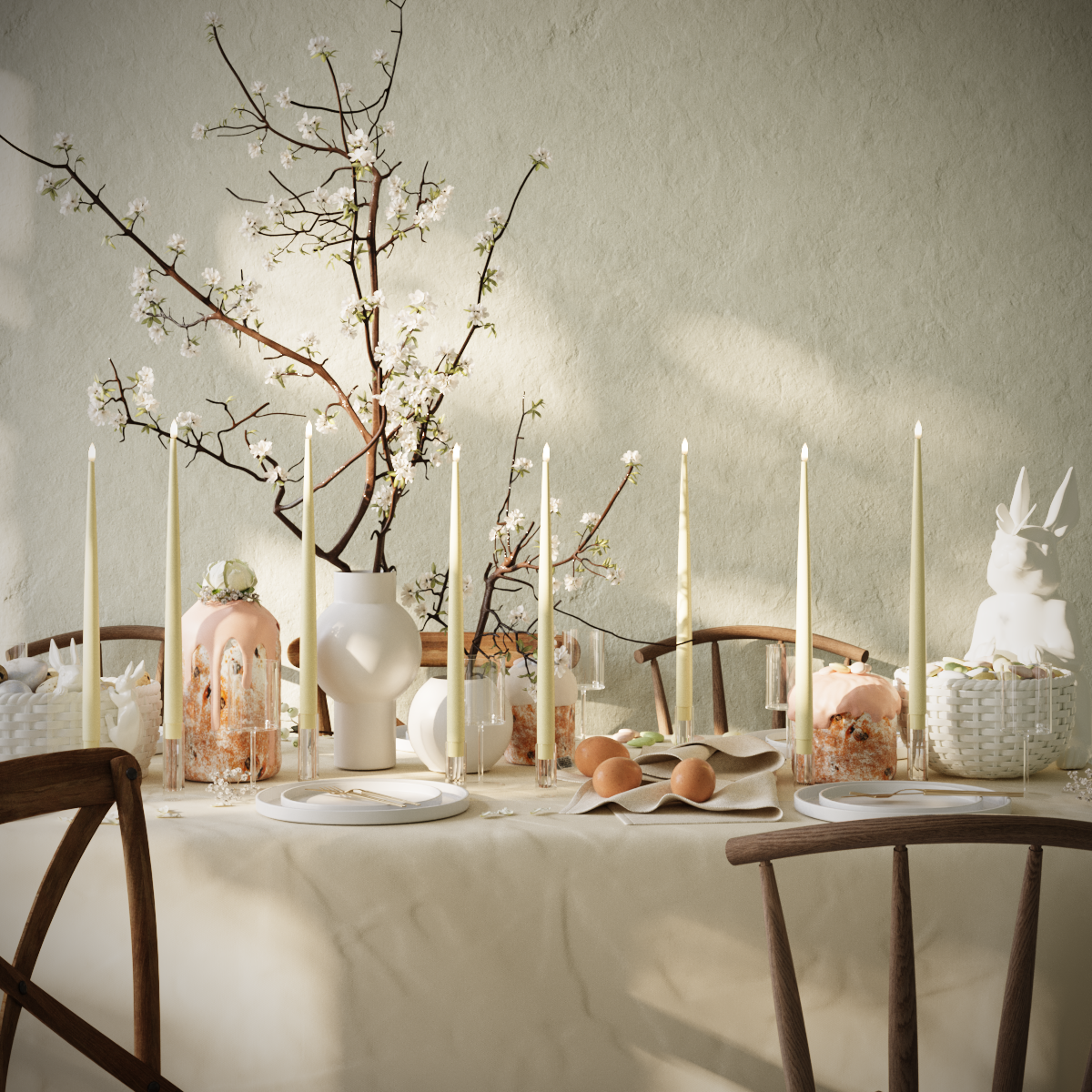 Deluxe Homeart LED Kerzenlicht Mit Lack Paket - Hellgelb - 8 Stück 38 cm Kerzenlicht Mit Lack Paket 1