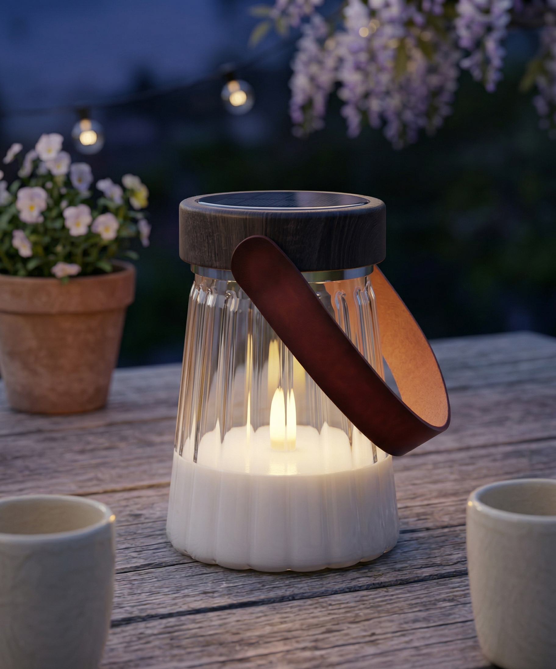 LED Glazen lantaarn 13 cm