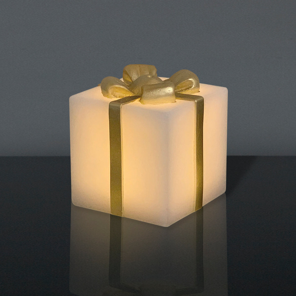 LED-Geschenk mit goldener Schleife (Groß)