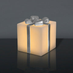LED-Geschenk mit silberner Schleife (Groß)
