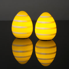 LED Oster-Eier in Gelb mit Streifen (2 Stück)
